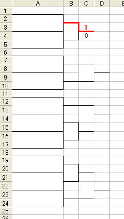エクセルでトーナメント表を作る簡単な方法がありますか Yahoo 知恵袋