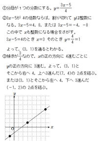 中２の数学で一次関数の切片が分数の問題が分かりません Y 4 3x 4 5 Yahoo 知恵袋