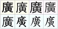 広の旧字体は廣ですか 苗字の場合 廣よりも まだれに黄と書く方が多い気がしま Yahoo 知恵袋