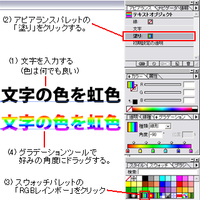 Illustratorの文字の色を虹色にすることはできますか ご Yahoo 知恵袋