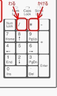 パソコンのキーボードで掛け算のかけるはどうのキーでですか また割り算 Yahoo 知恵袋