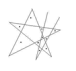 一筆書きした星に直線を2本引いて三角形を10個作るやつの答え Yahoo 知恵袋