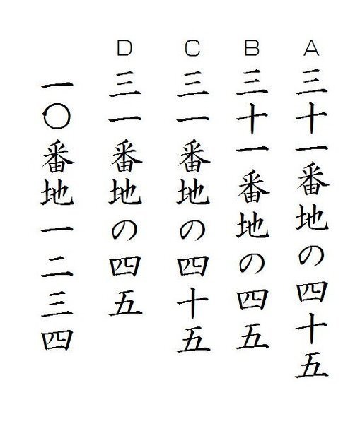 番地を書く場合縦書きで漢字で正規の書き方は 番地を書く場合縦書 Yahoo 知恵袋