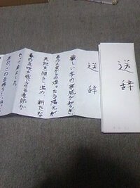 明日の卒業式の送辞について 明日の高校の卒業式に在校生代表作として送辞を Yahoo 知恵袋