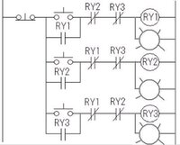 シーケンス図回路で早押しボタンスイッチ３個入りで作りたいのですが？一番早... - Yahoo!知恵袋