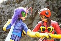 仮面ライダーで及川奈央さんの演じる蜂女は青と赤のスーツがあるようですが ２段 Yahoo 知恵袋