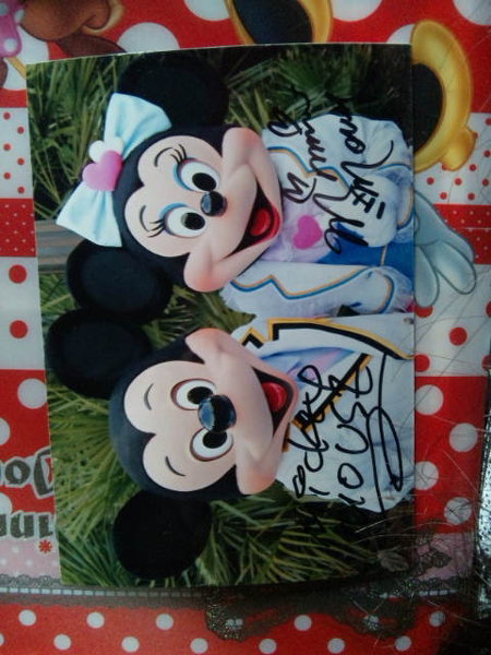 ディズニーのサインについて - L版サイズの写真にキャラ2人にサイン