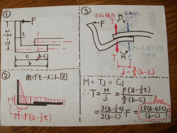 曲げモーメントと せん断荷重がかかるボルトの強度計算についての質問です Yahoo 知恵袋