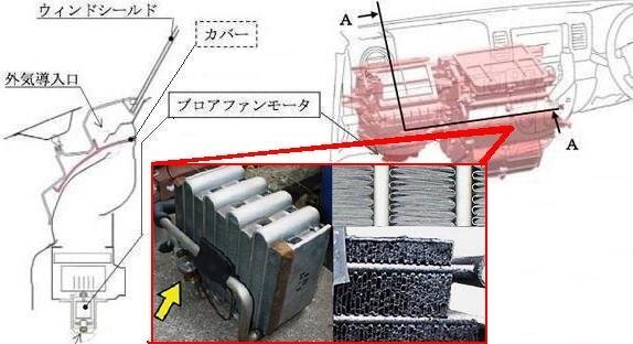 雨が降ると 車内が臭くなります 何か ツンとくる