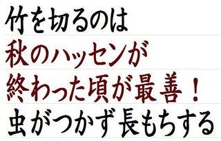 竹を切る時期を教えて下さい 竹を切る時に八せんと言う時期に切ると竹に虫 Yahoo 知恵袋