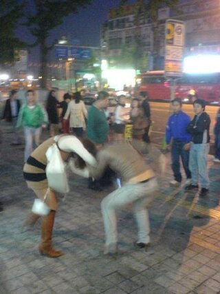 韓国の女性同士が喧嘩する時 お互いの髪の毛を引っ張って喧嘩するけどその姿がア Yahoo 知恵袋