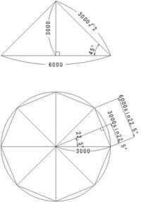 八角形の屋根における 各三角形の辺の長さは 八角形の屋根 Yahoo 知恵袋