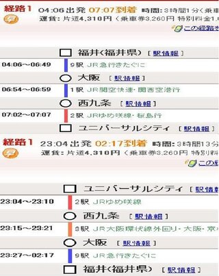 福井からusjに日帰りで行こうと思うのですが 電車で行くよりも Yahoo 知恵袋