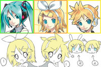 ボカロの鏡音リン 鏡音レンの髪型の描き方 通常の を教えてくださいいまいち Yahoo 知恵袋