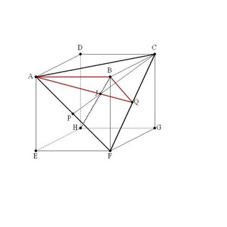 中学数学です 立方体abcd Efghがある 平面afcと対角線bh Yahoo 知恵袋