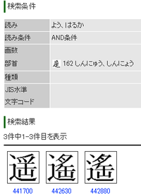 辻 という字のしんにょうの点が二つのあるのは知ってますが 遥 という Yahoo 知恵袋