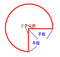 中心角が 270度で半径が１０ の扇形の回りの長さの求め方を Yahoo 知恵袋