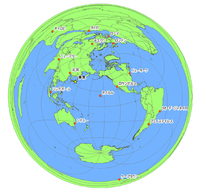 正距方位図法の地図について質問があります Wikiに 東京からホノルルの方位 Yahoo 知恵袋