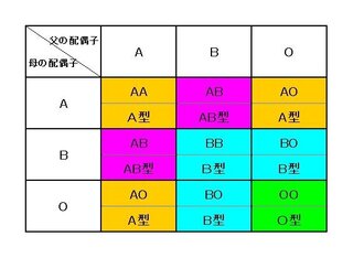 最も好ましい 血液型 組み合わせ 表 血液型組み合わせ表