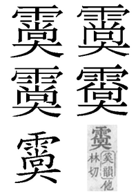 雨冠の漢字