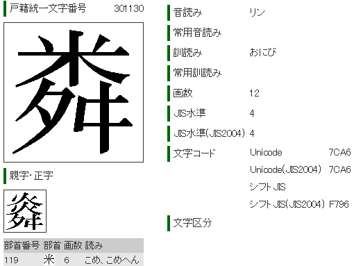 隣 という字の こざとへんを抜かした 右側の米夕ヰ だけの漢字 Yahoo 知恵袋