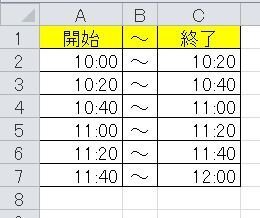 エクセルで 分毎の面接時間割表を作成したいのですが どのよ Yahoo 知恵袋