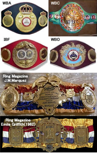 チャンピオンベルト Wbc Wba Ibf Wbo世界タイトルのな Yahoo 知恵袋