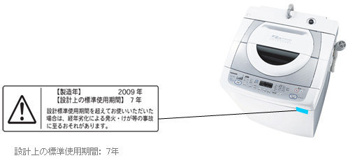 洗濯機の寿命は7年くらいでしょうか？TOSHIBA製の洗濯機が故障 