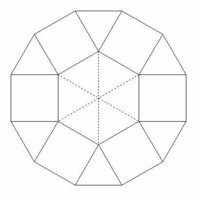 正１２角形の中に１２角形の一辺を利用して 正方形６個と正三角形6個描 Yahoo 知恵袋