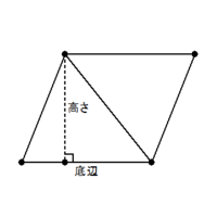 平行四辺形は 底辺 高さ のくせになぜ三角形は 底辺 高さ 2 なので Yahoo 知恵袋