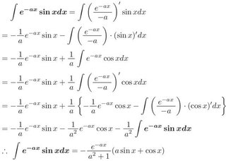 Yahoo!知恵袋積分の問題です
e^(-ax)sinxを積分せよ
お願いします