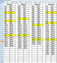 エクセル複数シートで重複しているセルを抽出したいです 会 Yahoo 知恵袋