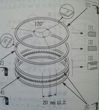 エイプ50の純正ピストンリングの向きがわからないので 教えてください Yahoo 知恵袋