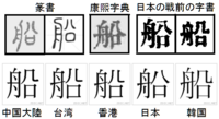 船という字の右の八の部分が第二次世界大戦までは般の几を使ってい Yahoo 知恵袋