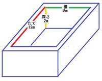 小学５年の算数です うちのりのたてが１２m 横８ｍ 深さ２ｍの直方体の容積 Yahoo 知恵袋