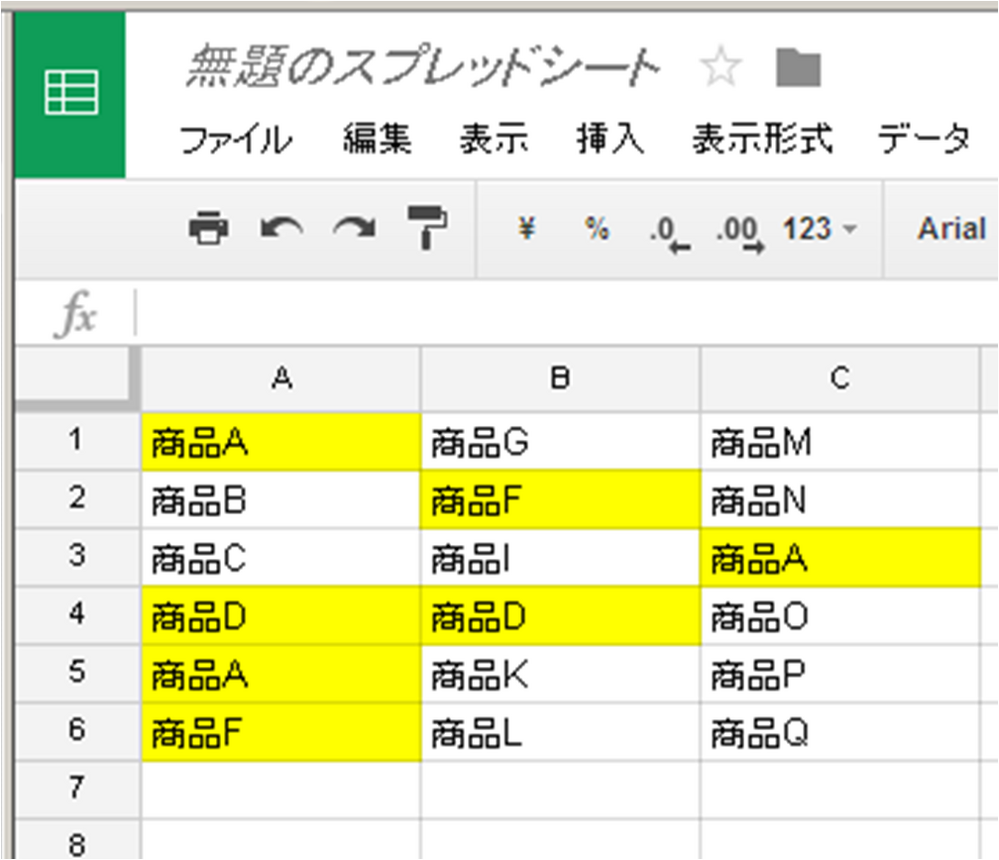 Googleスプレッドシートで質問です 複数列にまたがる文字列データ Yahoo 知恵袋