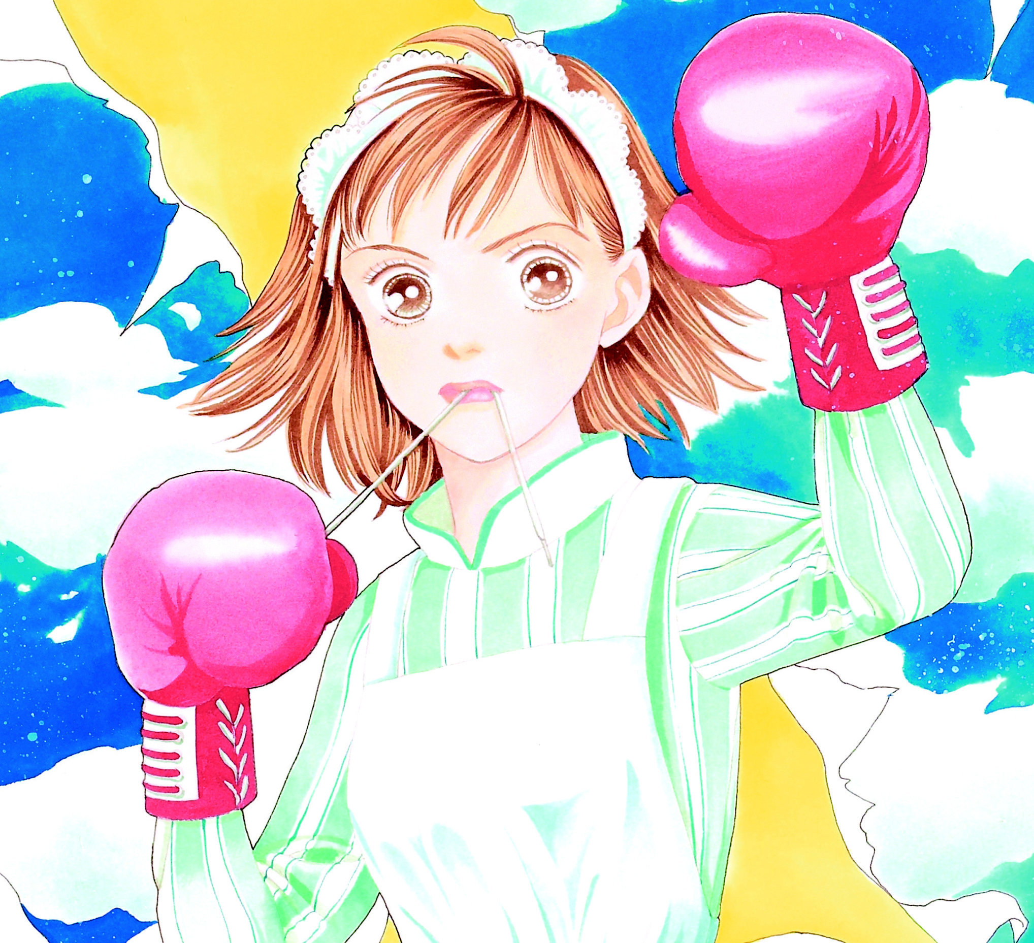 春田なな　りぼん　当選　直筆イラスト色紙 りぼんの春田ななさんの最近のカラー絵(CG)の描き方、というか設定の
