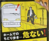 駅のホーム転落防止などのポスターなどに描かれている酔っ払いのイラストなんですが Yahoo 知恵袋