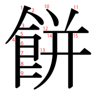 漢字の 餅 は １４画ですか１６画ですか 常用漢字表の 餅 は15 Yahoo 知恵袋