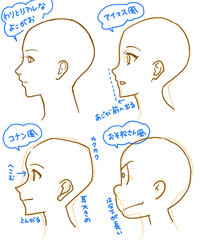 アニメ絵 萌え絵 風の横顔の書き方を教えて下さい リアルな横顔の線を適 Yahoo 知恵袋