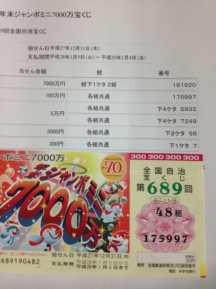 宝くじで十万円分買うとしたらどのような種類の宝くじを買いますか また お金にまつわるお悩みなら 教えて お金の先生 証券編 Yahoo ファイナンス