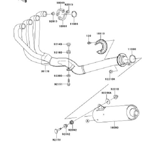 （脱着式）竹槍　42.7π バイクのガスケットについて質問です。 - 車などでは、エキパイと