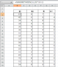 Excel商が一桁になる割り算の余りのある問題を作りたのですがどうすれ Yahoo 知恵袋