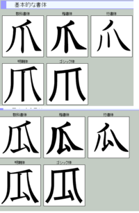 爪 や 瓜 という漢字の一番最後の画 右端の画 は 払いますか いままでずっ Yahoo 知恵袋