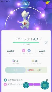 ポケモンgoをしていたら トゲピー が卵から出てきました 相棒にしたらこん Yahoo 知恵袋