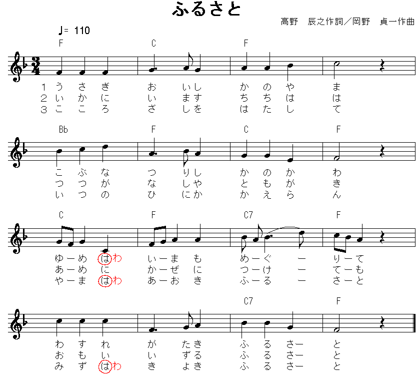 うさぎ追いしー で始まる童謡のふるさとの楽譜を探しています ネットで探してみ Yahoo 知恵袋