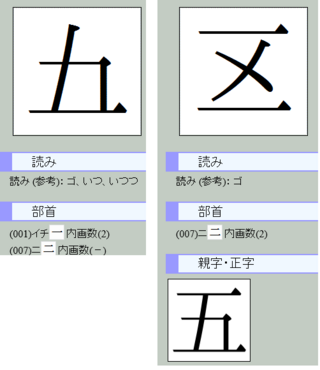 5の漢数字である五の旧字体 伍でない別の旧字体があれば教えてください Yahoo 知恵袋
