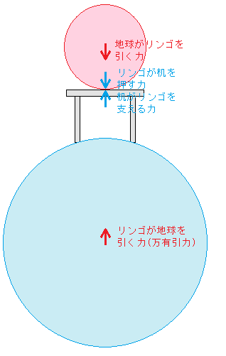 物理の問題で 机の上にリンゴが置かれている このリンゴにはたらく重力の反作 Yahoo 知恵袋