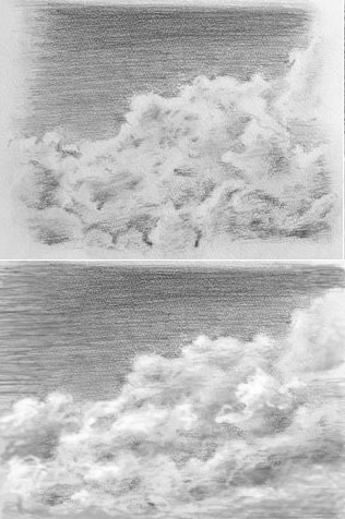 絵 絵画 鉛筆画 雲 風景画 空 デッサン プレゼント 継ぐ