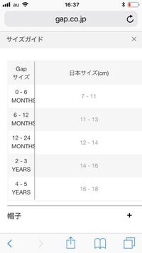 ベビーギャップの靴下のサイズ 足の大きさ センチ でわかる方いま Yahoo 知恵袋